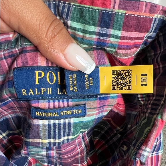 Polo Ralph Lauren Kids Red, Green, and Blue Plaid Shirt - Picture 9 of 9
